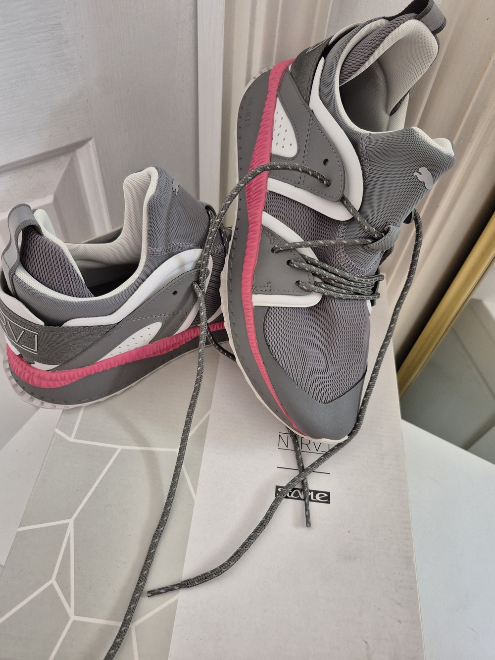Puma Gray & Pink Women's Athletic Sneakers